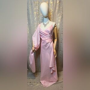Pink Satin Evening Dress